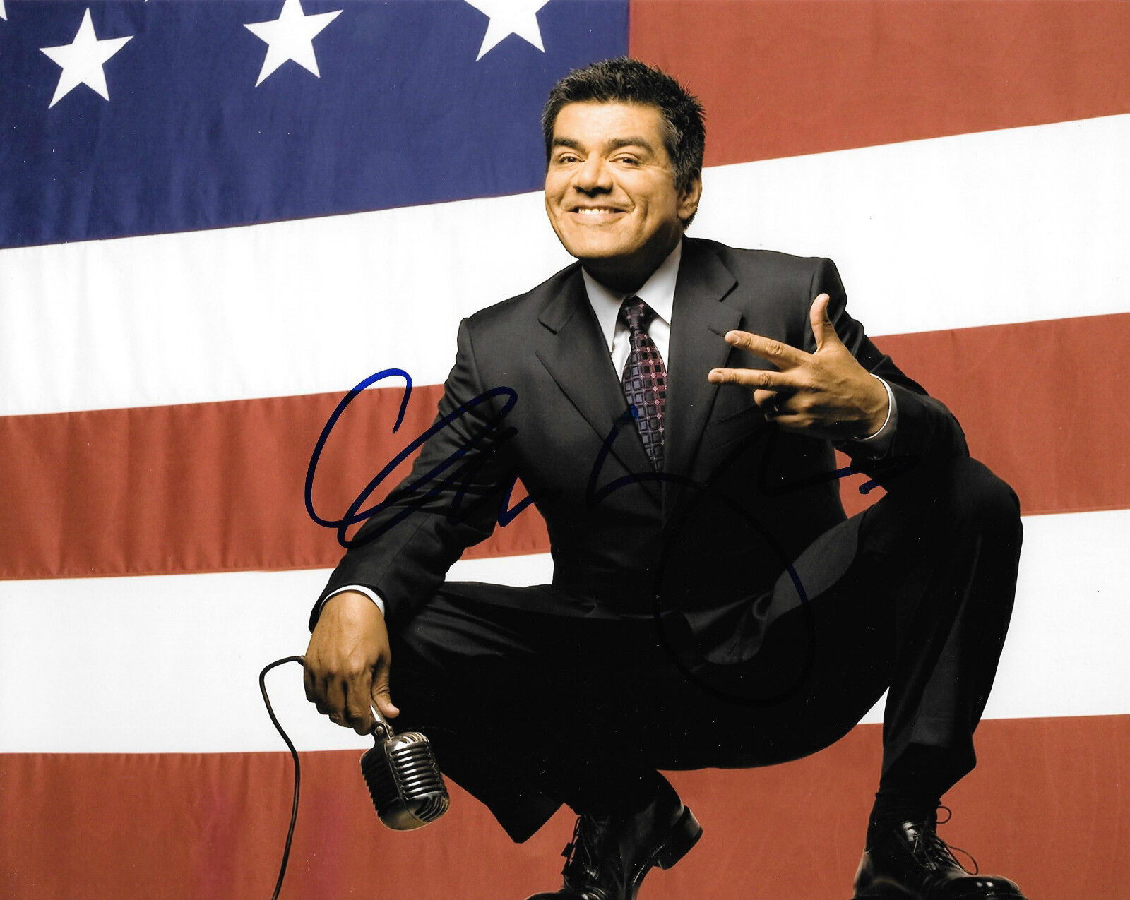 GFA Stand-Up Comedian * GEORGE LOPEZ * Signed 8x10 Photo Poster painting G8 PROOF COA