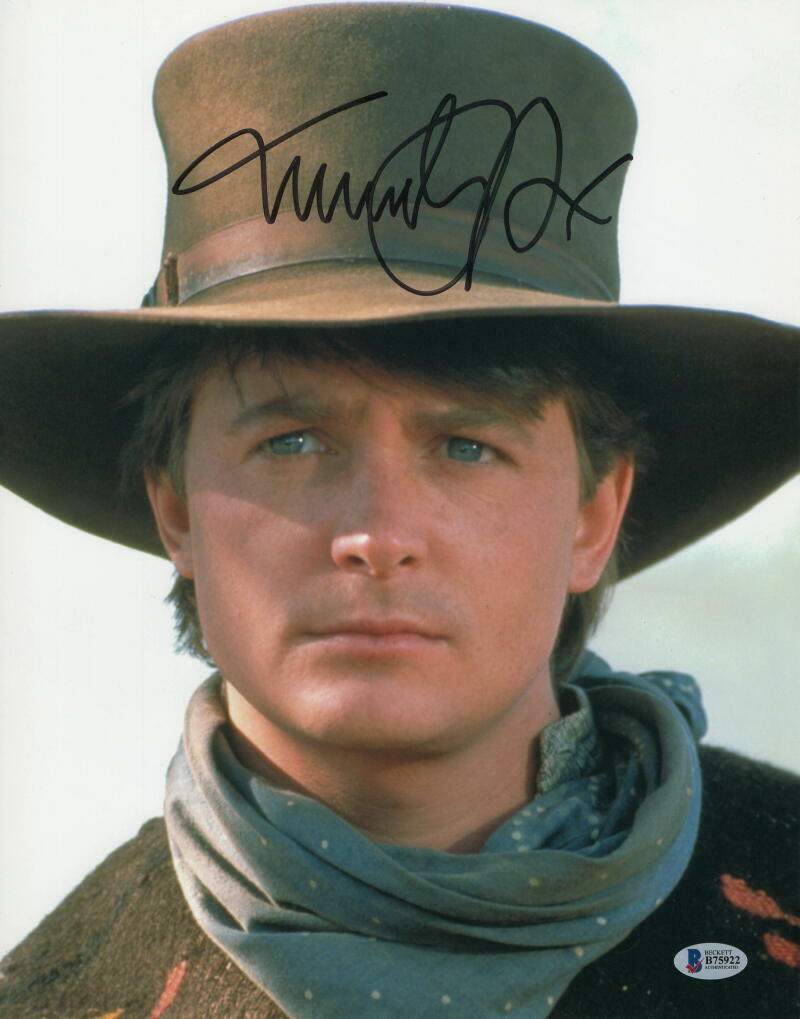 MICHAEL J FOX SIGNED AUTOGRAPH 11x14 Photo Poster painting - MARTY BACK TO THE FUTURE L BECKETT