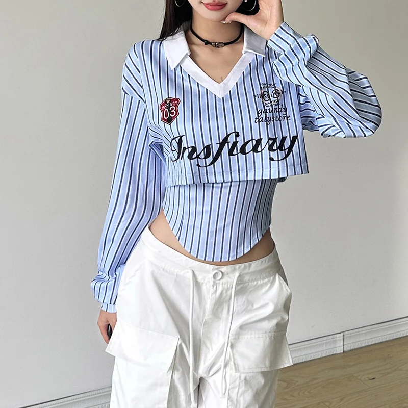 Uveng Autumn 2024 New Women's Solid Color Repair Street Fashion Flip-Flops Long-Sleeved Top Lady