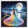 Girls With Fluorescent Lights On The Beach - 18CT Counted Cross Stitch - 35*35cm