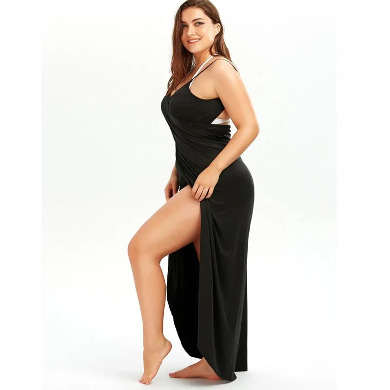 Plus Size 3xl-5xl Summer 2020 Wrap Slip Tunic Cover Dress Up Women Robe De Plage Bandage Backless Dresses Beach Sarong Vestidos