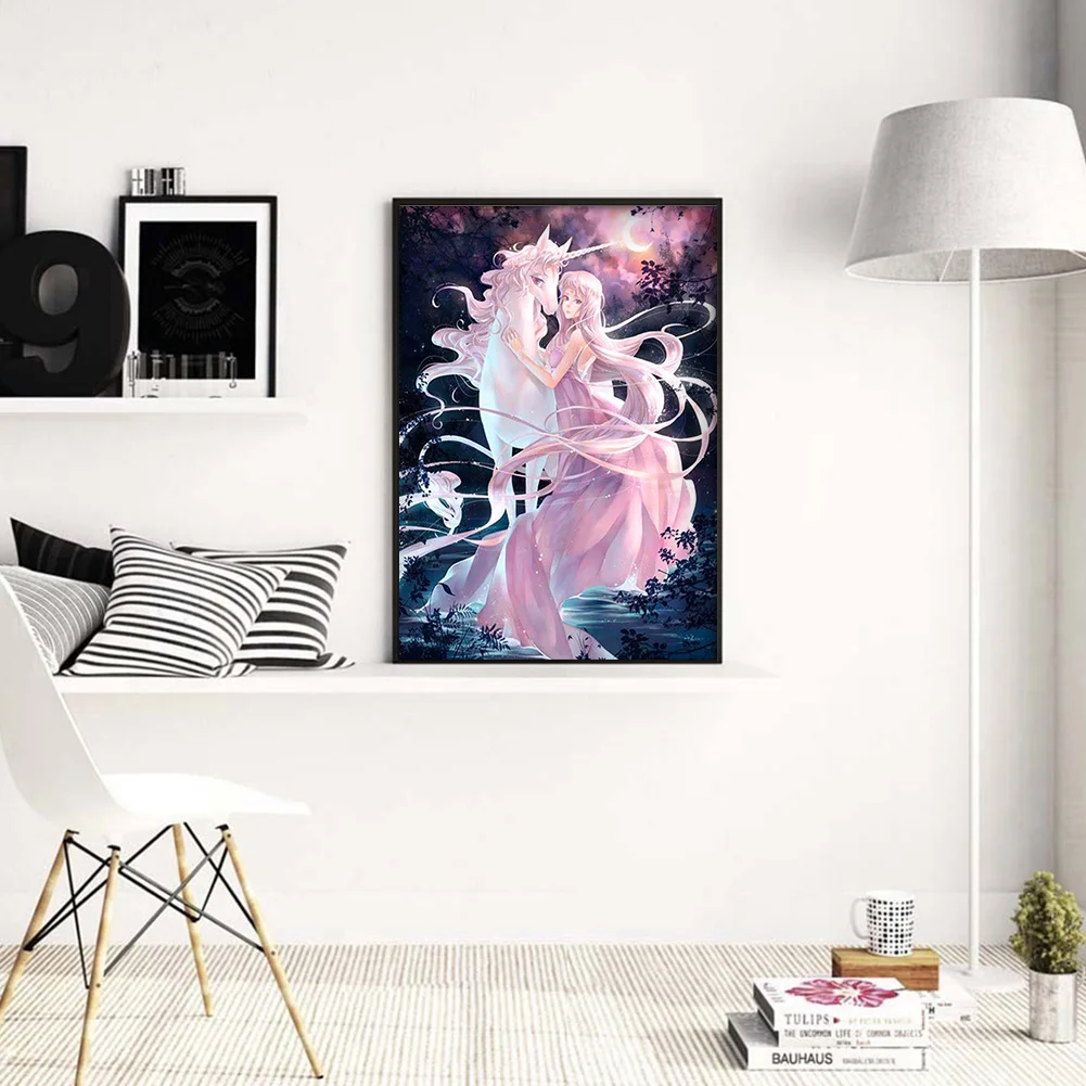 Diamond Painting - Full Round Drill - Cartoon Horse Angel(30*40cm)