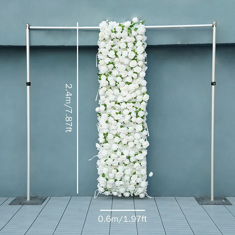 A7057 White 5D Fabric Flower Wall Event Wedding Backdrop Decor