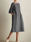 Japanese Style Linen Cotton Dress