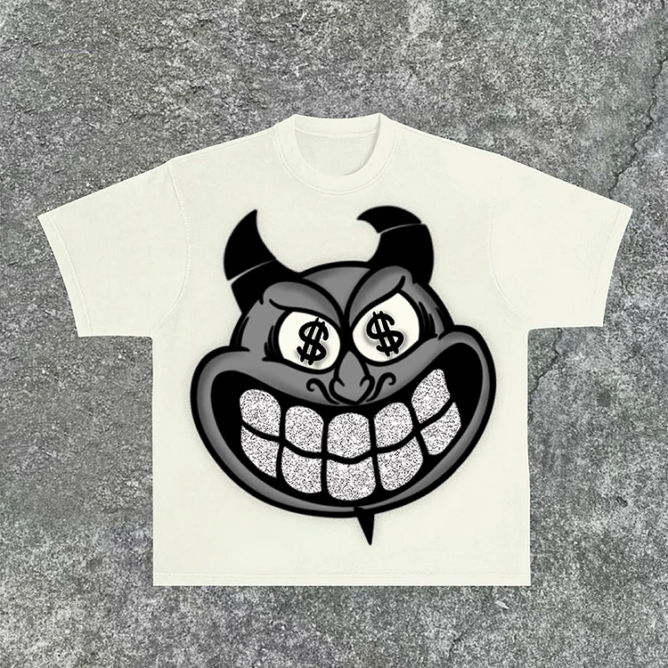 Men's The Devil Who Doesn't Work Print 100% Cotton T-Shirt