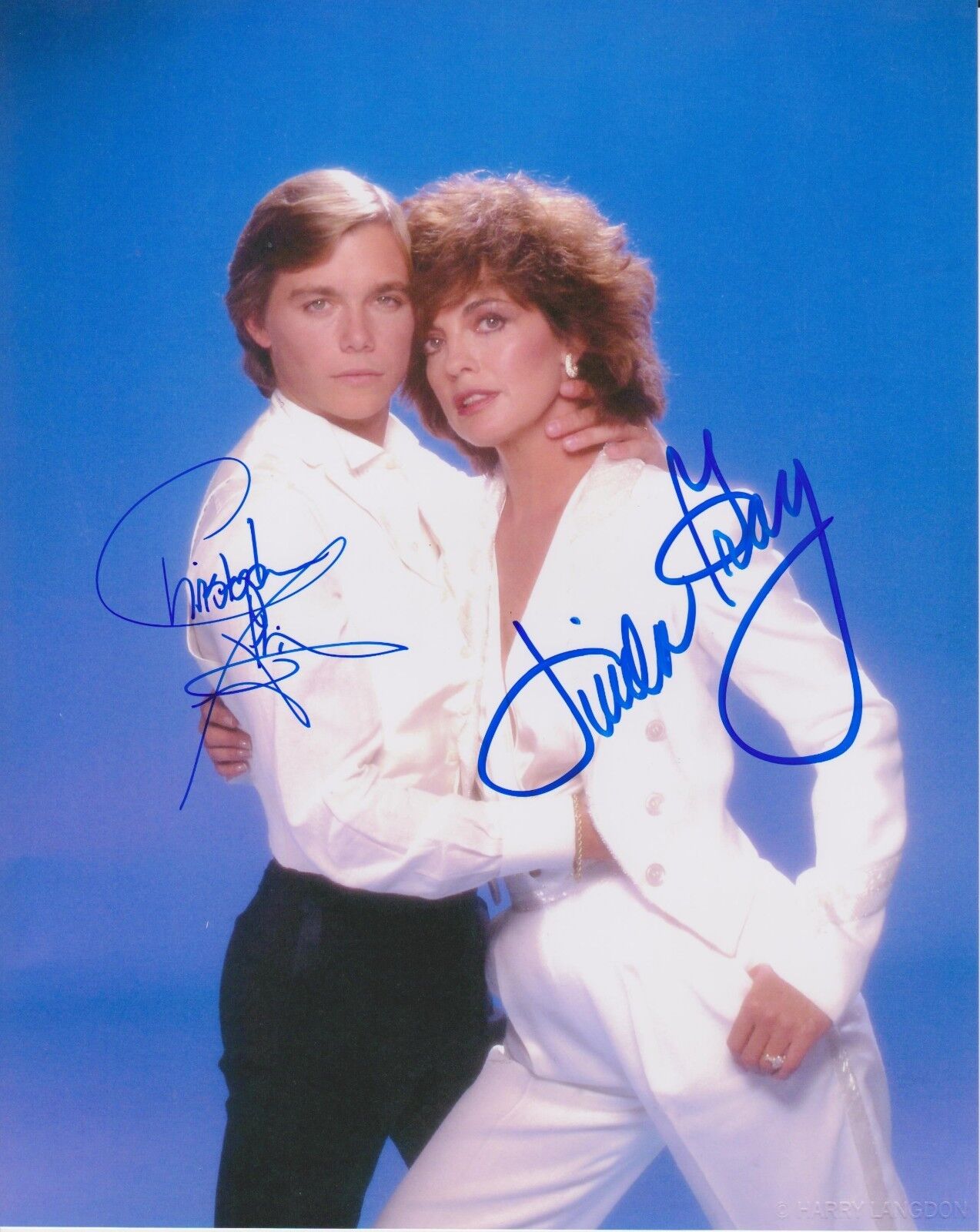 Christopher Atkins & Linda Gray Signed 8x10 Photo Poster painting - DALLAS - SEXY!!!