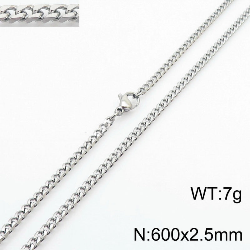 Fashion Hip Hop Stainless Steel Multi-Specification Six-Sided Grinding Men’s And Women’s Jewelry Suit