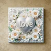 Framed Diamond Painting - Special Shaped - Love Flowers (25x25cm)