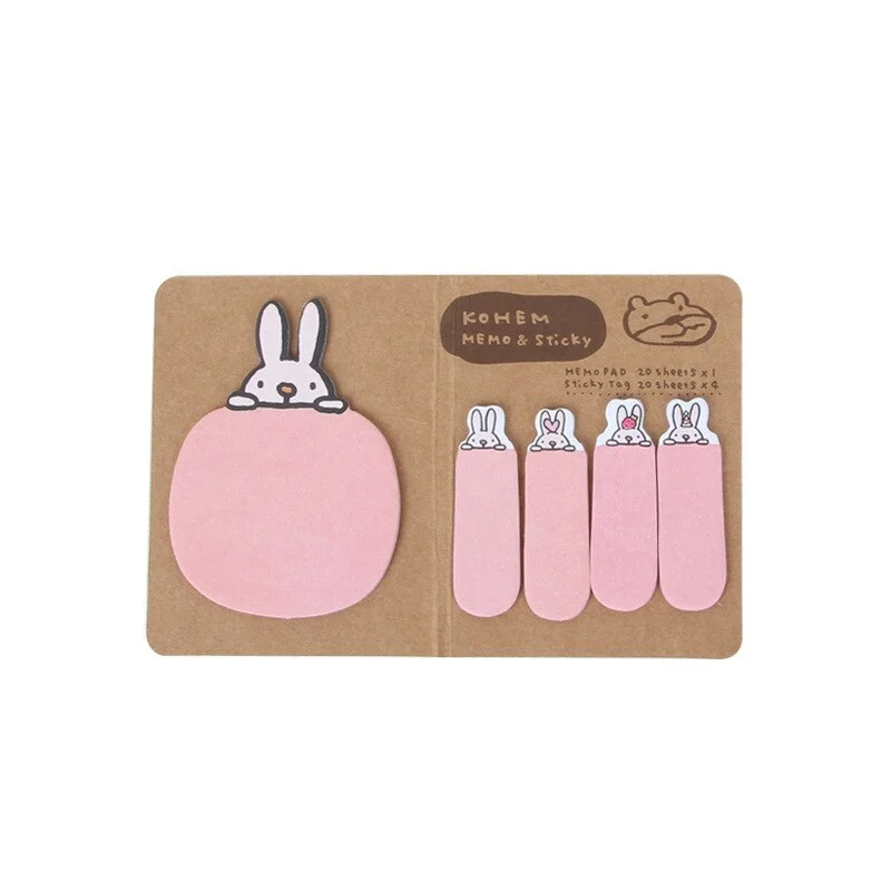 Cute Kawaii Rabbit Bunny Sticky Notes Post Notepad Memo Pad Office School Supply Stationery Notebook Sticker Decoration Adhesive