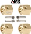 AMK 4pcs Brass Extended Wheel TRX4 Brass 6mm Wheel Hex Extended Adapter for RC Crawler TRX4 TRX-4 1/10 RC Hex Wheel Hubs Adapters (4pcs 6mm Wheel Hubs Adapters)