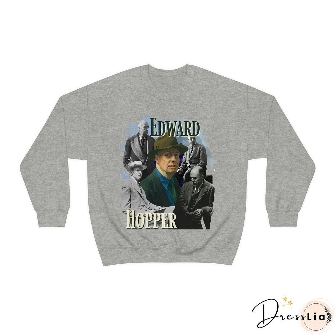 Edward Hopper Sweatshirt, Y2K Style Bootleg Famous American Realist Artist Fan Retro Pullover Crewneck, Artist Gift