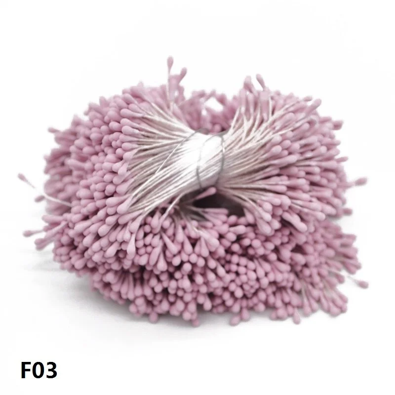 1 Bundle= 800Pcs Artificial Flower Double Heads Stamen Pearlized Craft Cards Cakes Decor Floral for Home Wedding Party Decor