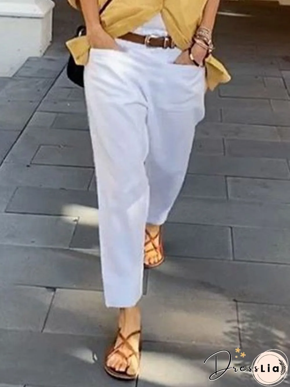 White Shift Holiday Cotton Pants