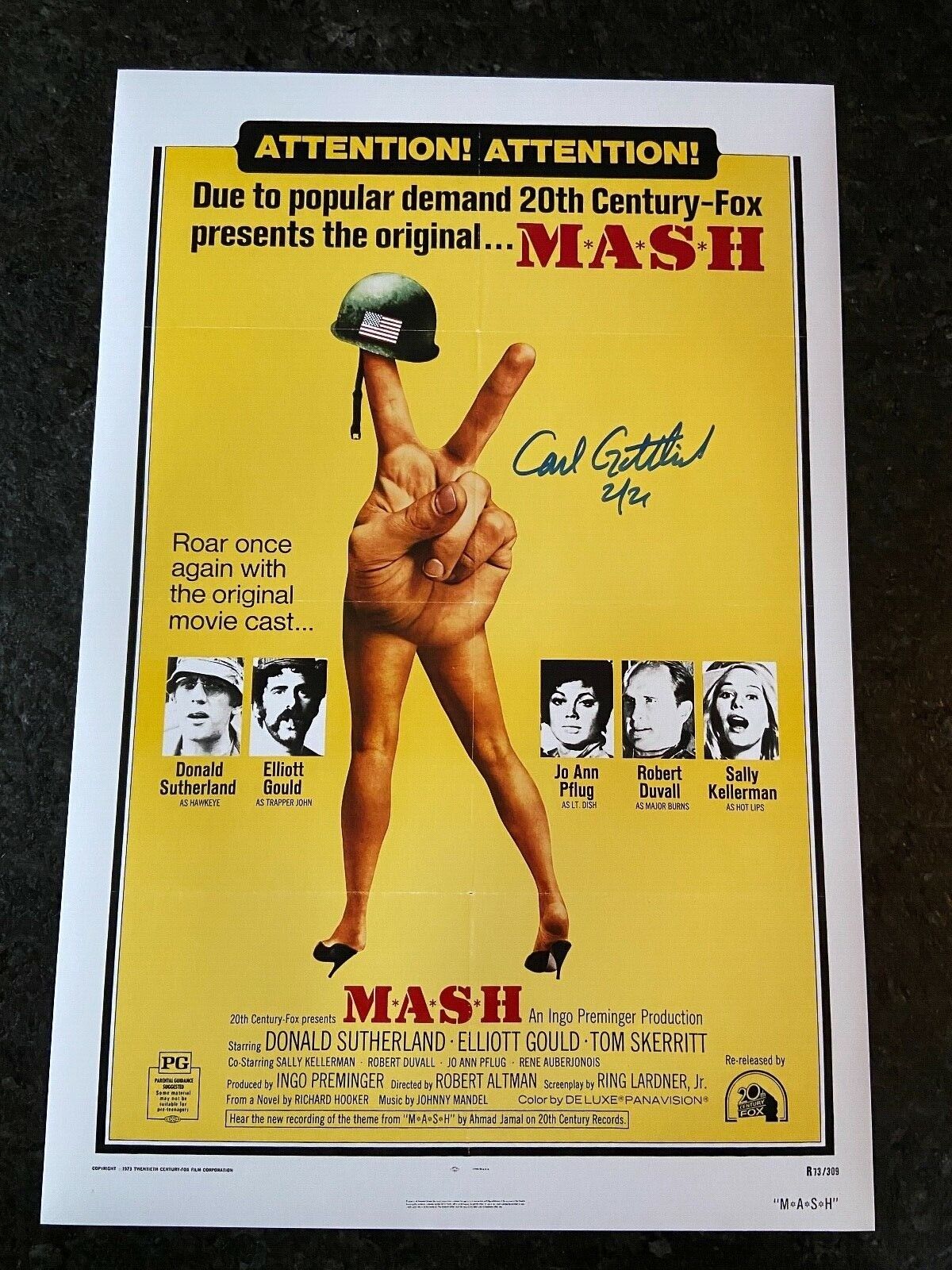 * CARL GOTTLIEB * signed 12x18 poster * M.A.S.H * PROOF * 3