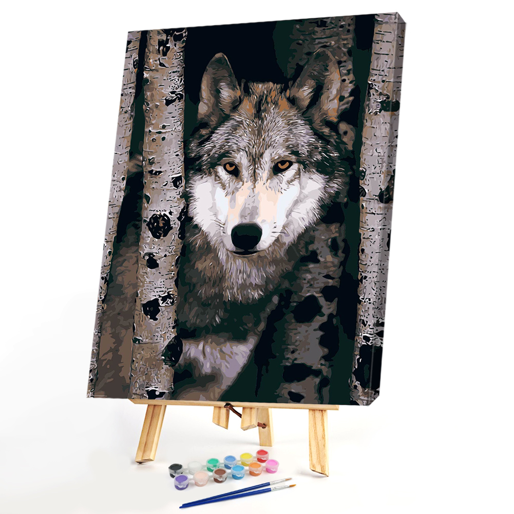 

40*50CM - Paint By Numbers - Wolf Hiding In The Deep Forest, 501 Original