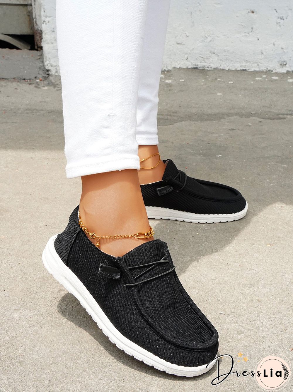 Casual Light Lace Up Flats Canvas Shoes