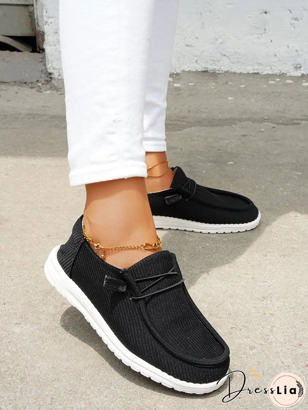 Casual Light Lace Up Flats Canvas Shoes