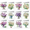 12Pcs Bouquet DIY Diamond Painting Greeting Cards for Adult Holiday Gifts