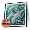 Delphin - speziell geformte Diamantmalerei - 30*30cm