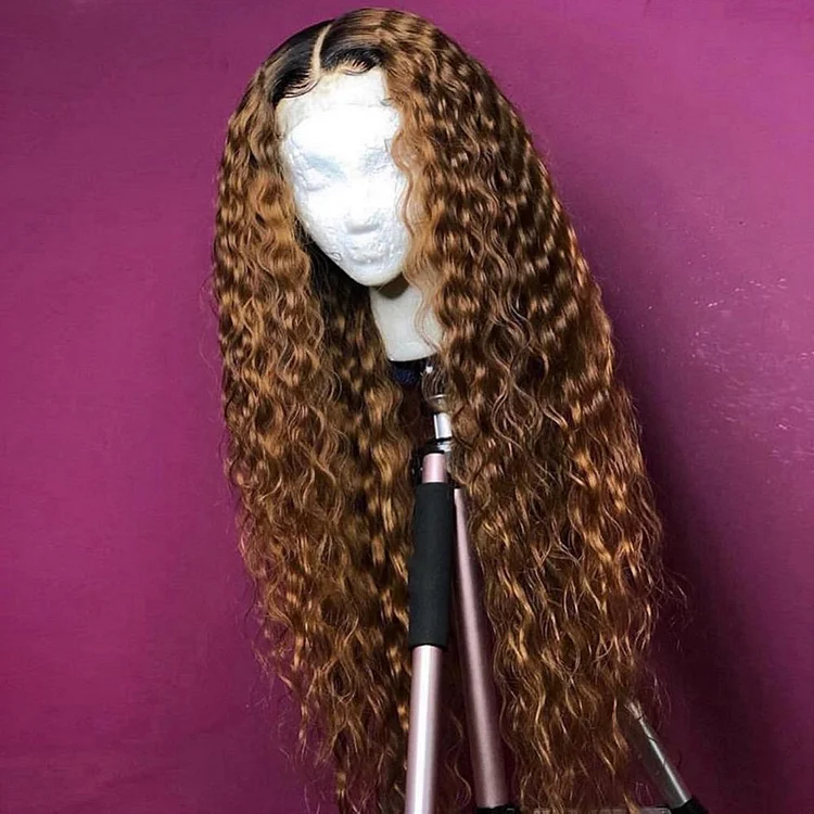 Brazilian 360 Lace Reddish  Hair Wig Curls Lady Wig