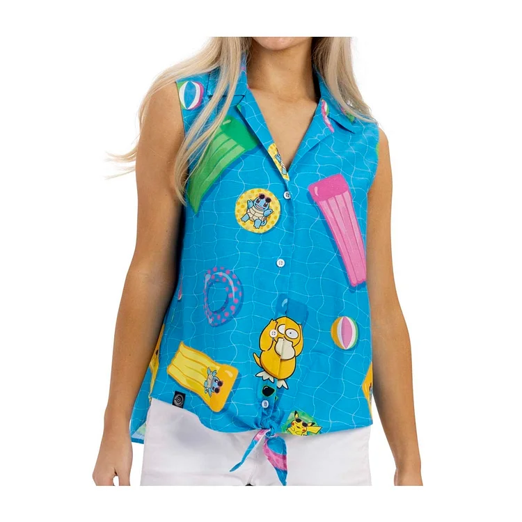Pokémon Tropical Pikachu & Friends Pool Party Sleeveless Tropical Shirt - Women