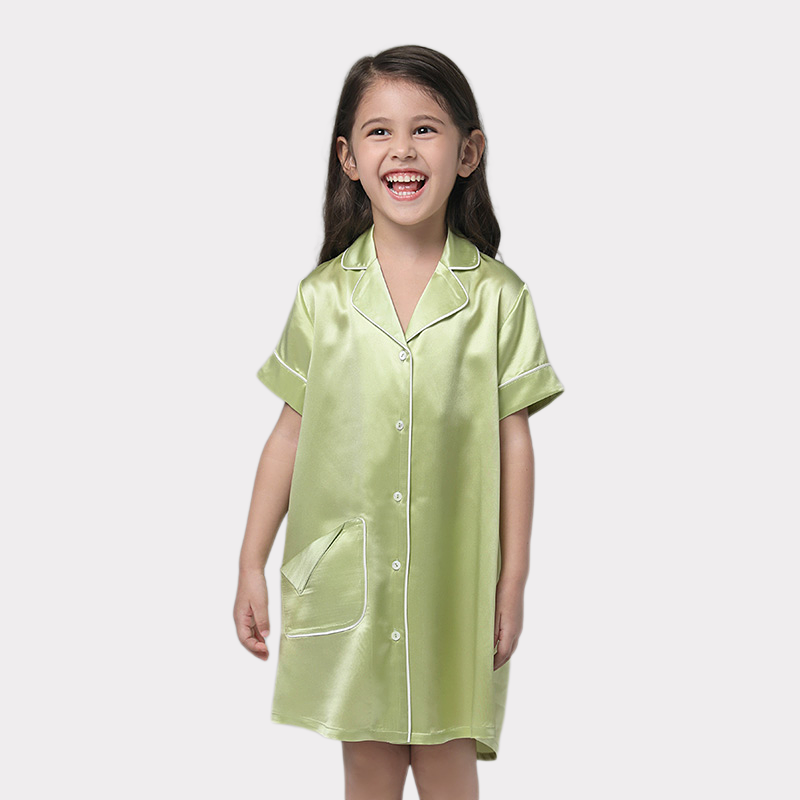 22 Momme Seidenhemd Nachthemd für Mädchen- DE-RealSilkLife