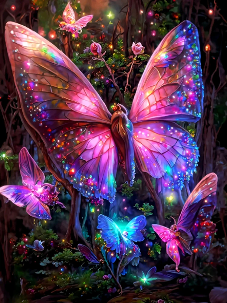 Diamond Painting - Full Round/Square Drill - Butterfly(30*40 - 50*60cm)