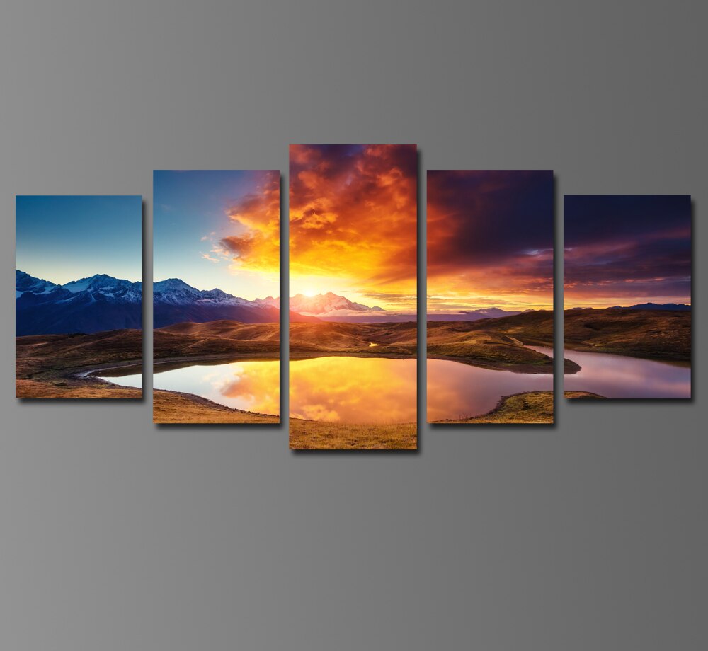 Fallout Cuadros Decoracion 5 Pcs(no Frame) Colorful Clouds Landscape Print Painting On Canvas Wall Art Home Decor Living Room
