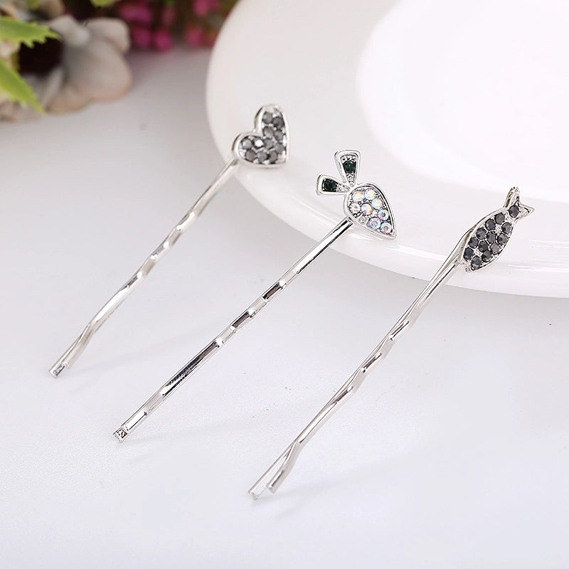 Women's Cute Basic Classic Style Heart Shape Fish Alloy Hair Clip3