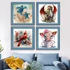 4 PCS Animal - Full Embroidery 3 Strands 11CT Stamped Cross Stitch - 40*40CM