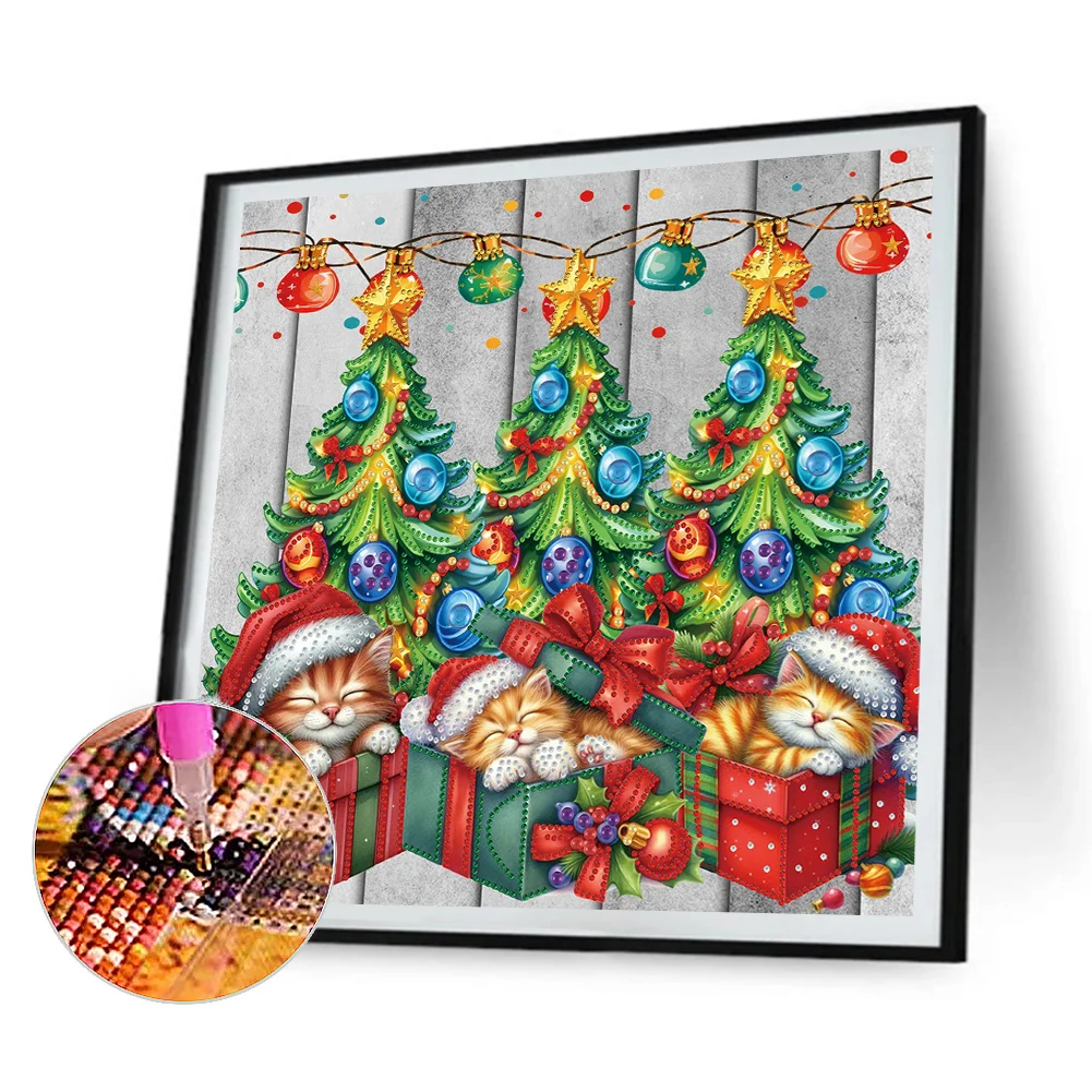 4pcs Diamond Painting - Partial Special Shaped Drill - Christmas(Canvas|40*40cm)