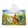 (24cm)Diamond Art Tissue Box DIY PU Napkin Cover for Home Decoration(farm chicken)