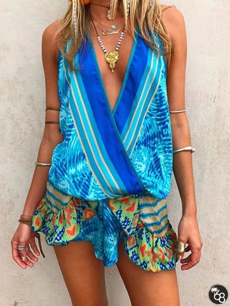 Boho Multicolor Printed Casual Jumpsuit | 168DEAL
