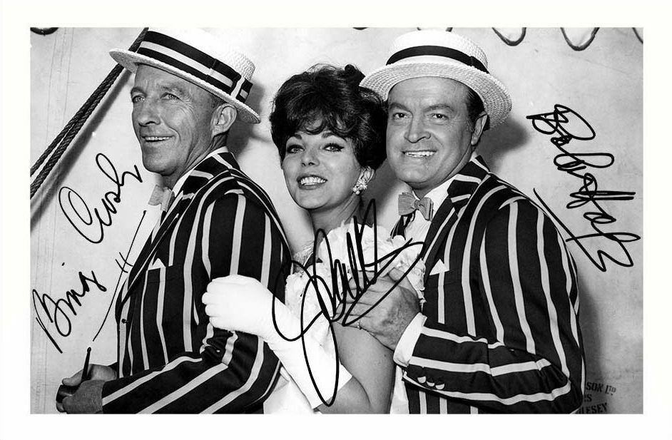 BOB HOPE & JOAN COLLINS & BING CROCBY AUTOGRAPH SIGNED Photo Poster painting POSTER PRINT