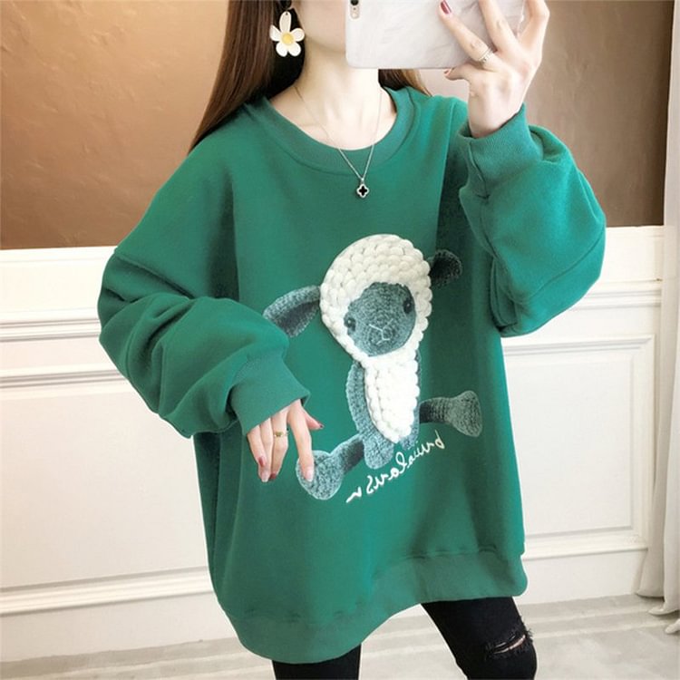 Long Sleeve Cartoon Casual Sweatshirt QueenFunky