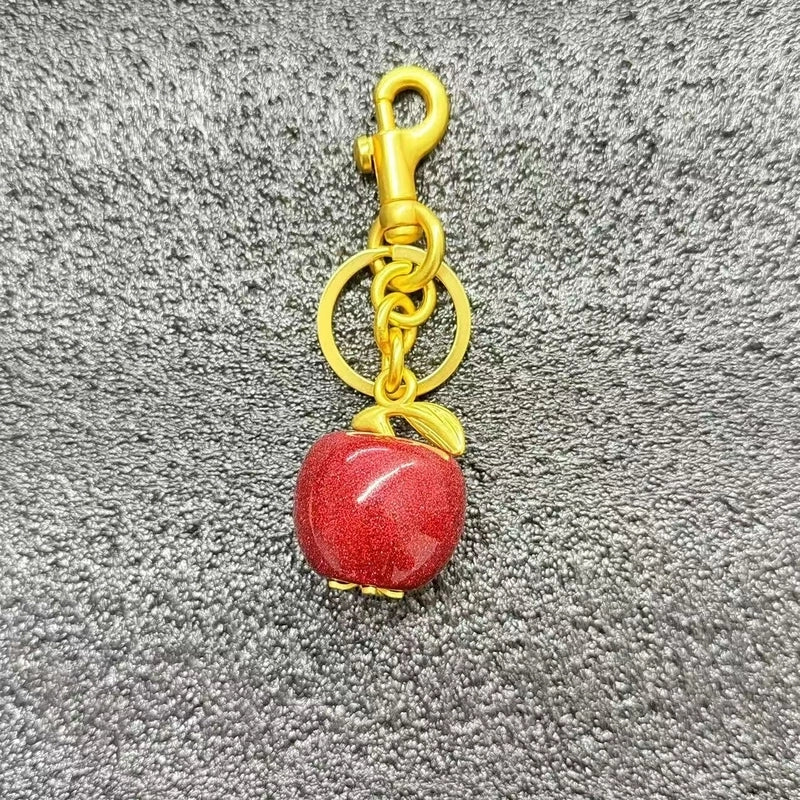 Cute Cherry Alloy Resin Plating Bag Pendant Keychain