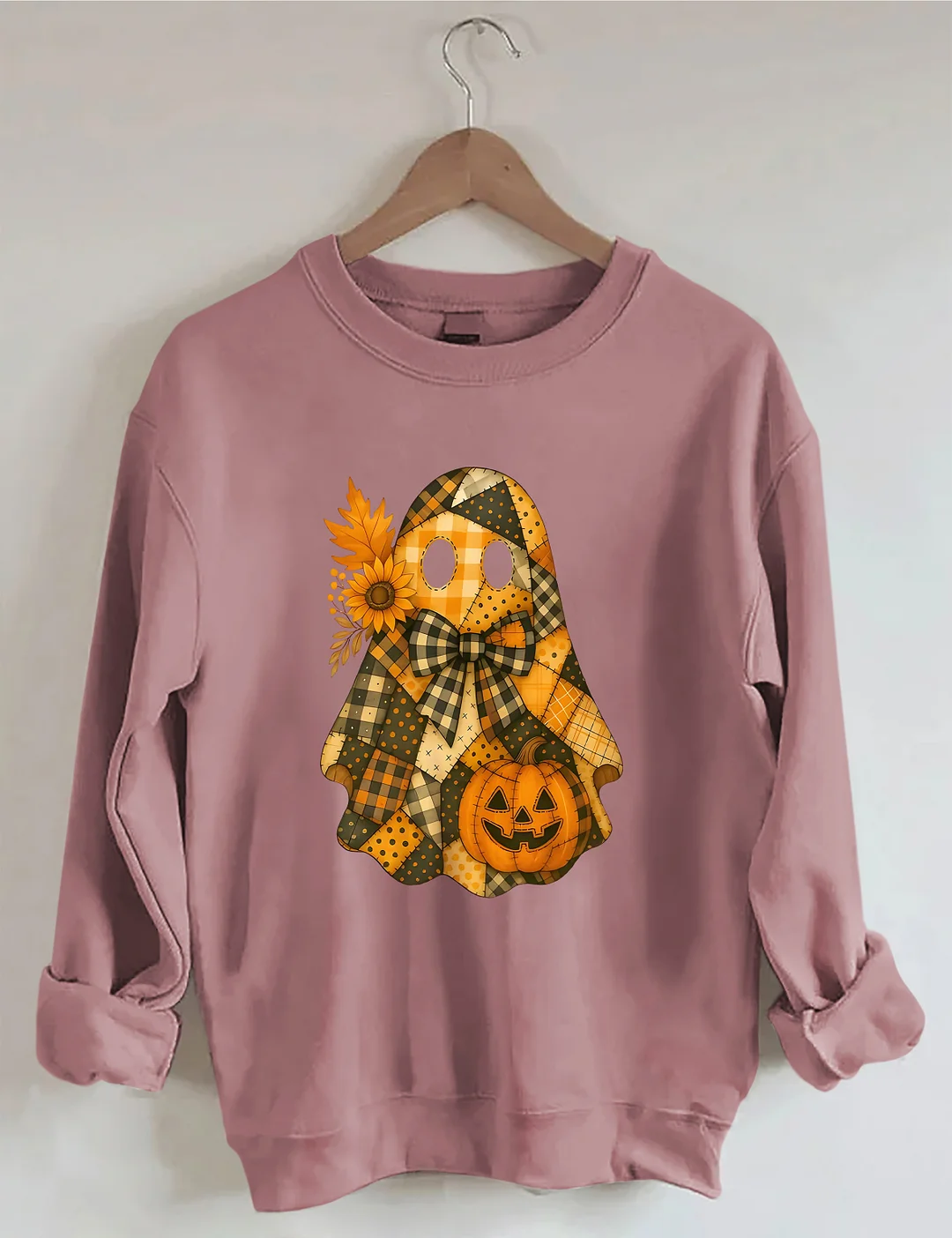 Retro Splicing Cute Ghosts And Pumpkins Sweatshirt