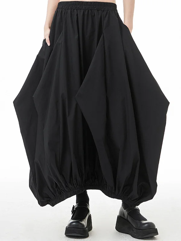 Stylish Selection Loose Elasticity Solid Color Skirts Bottoms