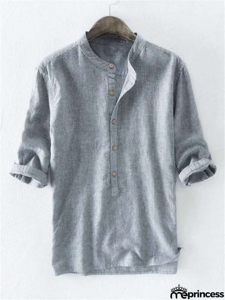 Men's Striped Button Up Shirts