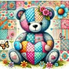 Diamond Painting -DIY Full Square Drill Colorful Patchwork Bear(35*35 CM)