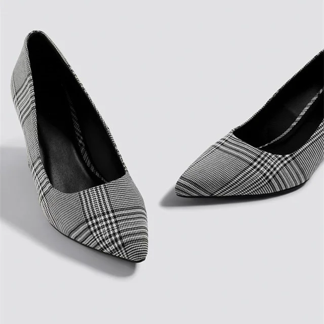 Grey hot sale plaid heels