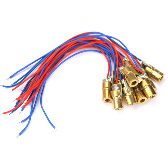 

10Pcs 650Nm 6Mm 3V 5Mw Laser Dot Diode Module Head With Red Dot, 501 Original