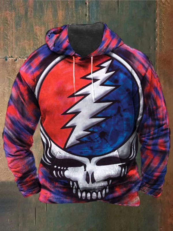 Unisex Skull Print Heavyweight Hoodies