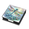 Leather Dragonfly Diamond Painting Notecard Box Rhinestones Post It Dispenser