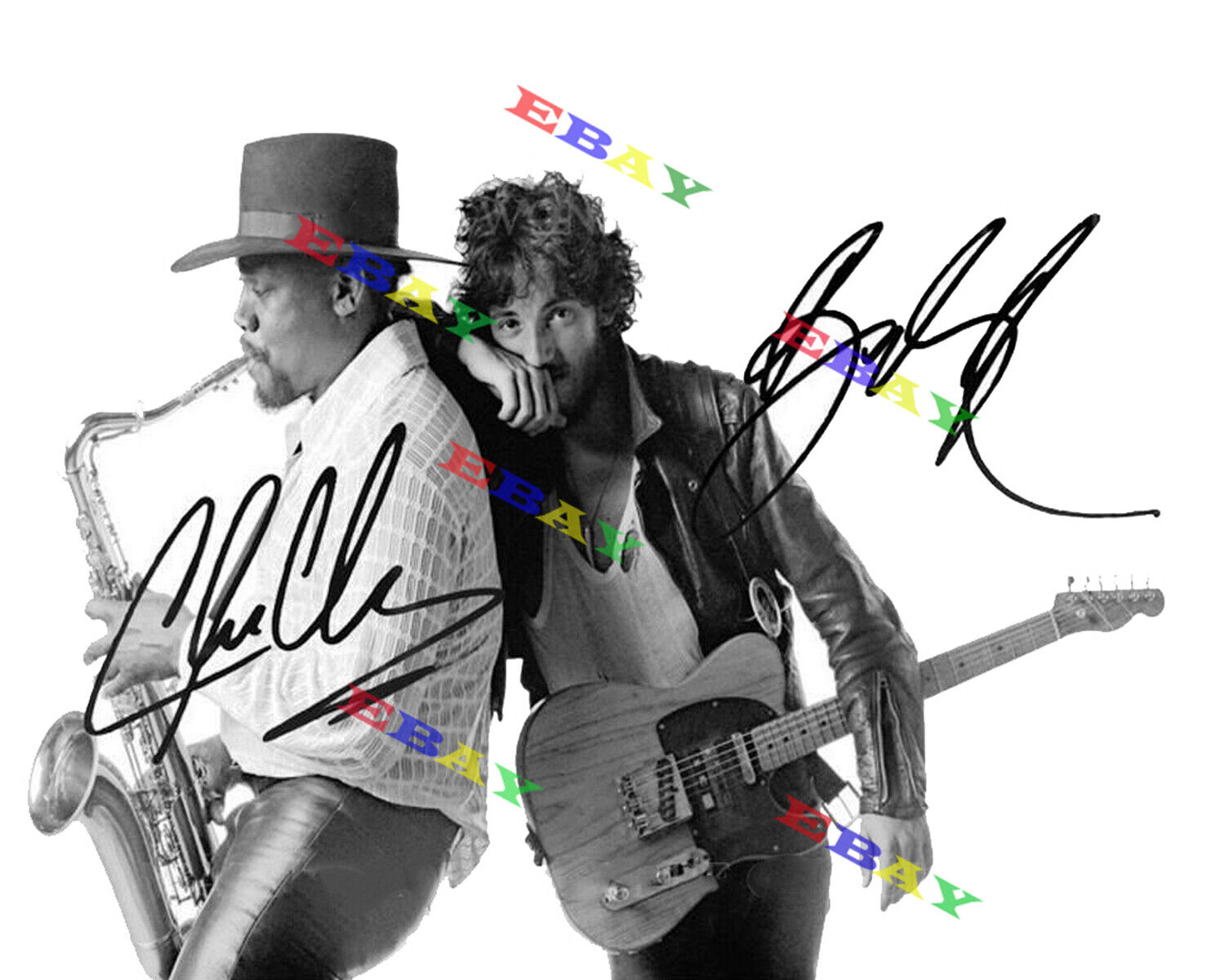 Bruce Springsteen Clarence Clemons Autographed signed 8x10 Photo Poster painting Reprint