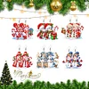 6 Pairs Double Sided Christmas Snowman Diamond Painting Earrings Jewelry