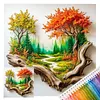 Landscape Full 11CT 3 Strands DIY Stamped Cross Stitch Kits for Beginners Adults Home Wall Decor Cross Stitch Art and Crafts Kits 40x40cm tapestrymarket