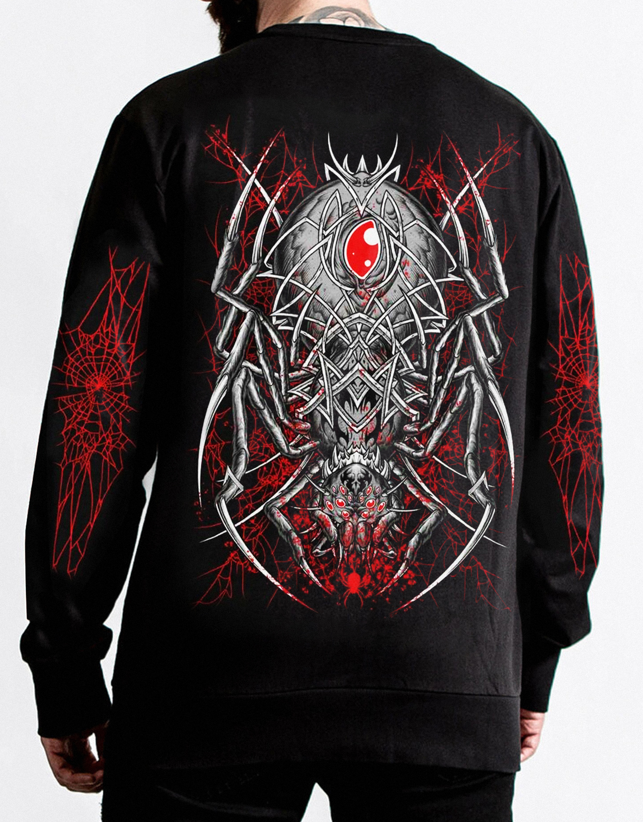 Black Widow Spider Metal Sweatshirt / TECHWEAR CLUB / Techwear