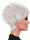 White Fluffy Short Curly Pixie Cut Wig