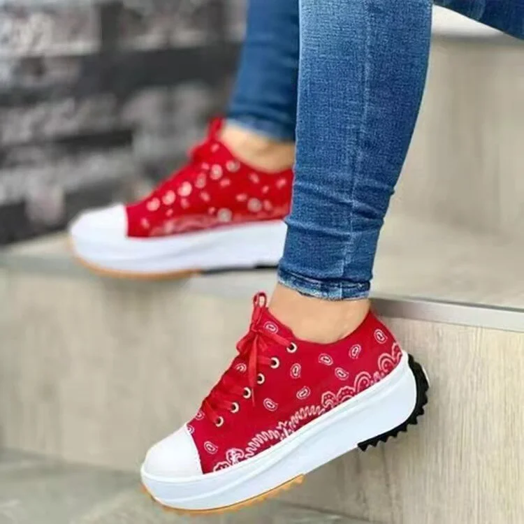 Qengg Women's Canvas Shoes 2022 New Canvas Shoes Fashionable Breathable High-top Casual Women's Shoes Thick-soled Lace-up Shoes
